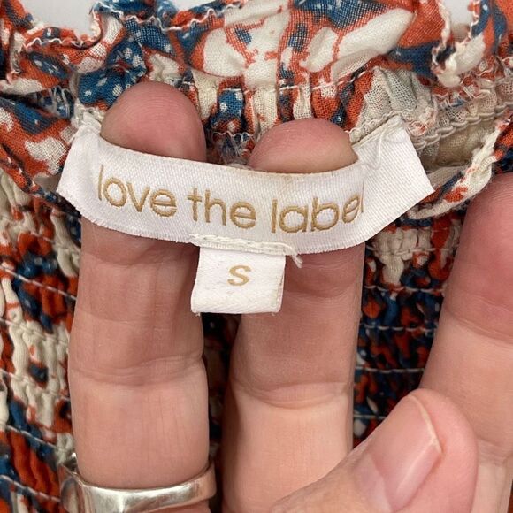 Love The Label Orange Floral Print Ruffle Long Evening Gown Dress Size Small - Picture 3 of 6